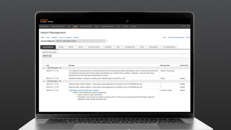 Import Management | ONESOURCE | Malaysia | Thomson Reuters