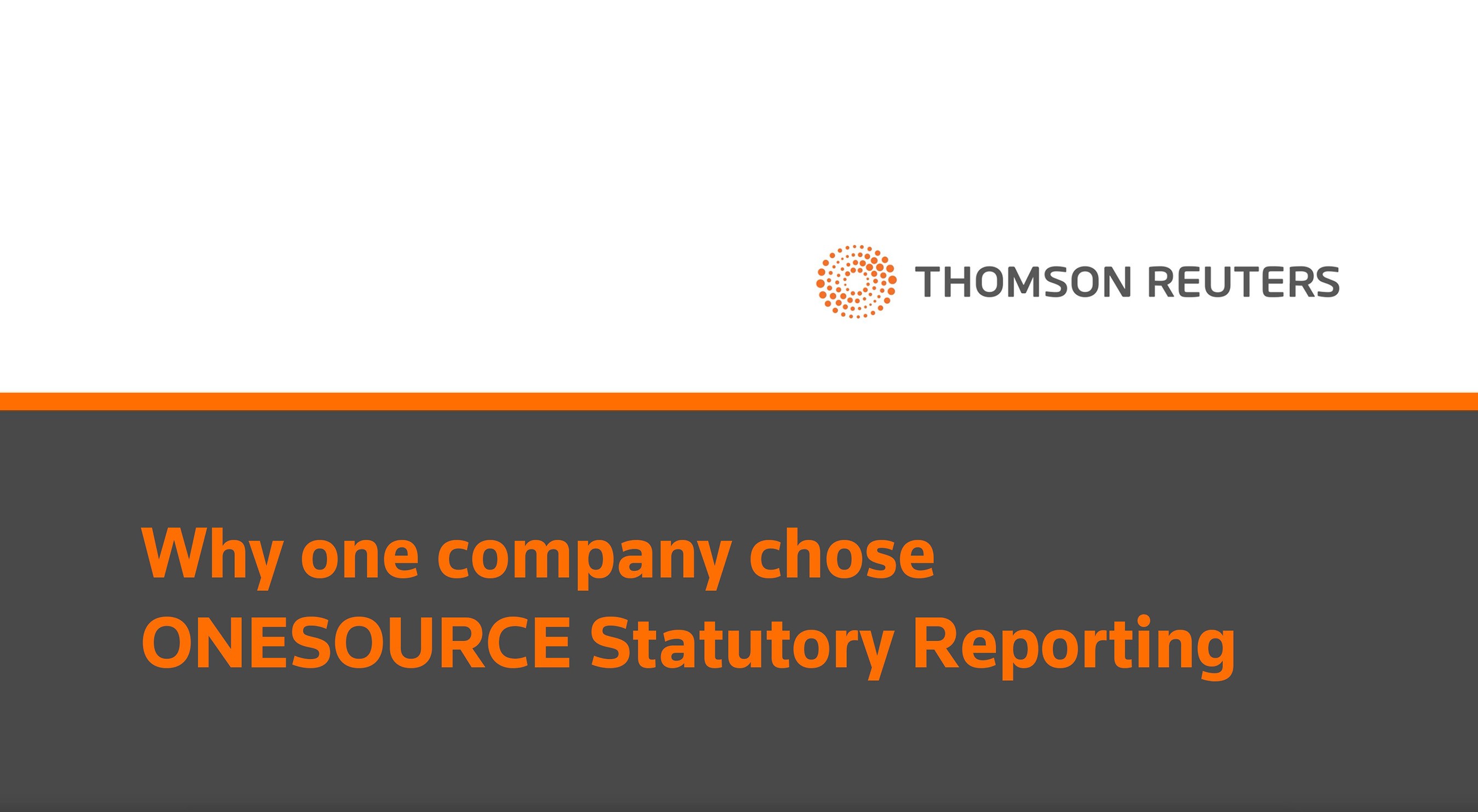 Why choose ONESOURCE Statutory Reporting
