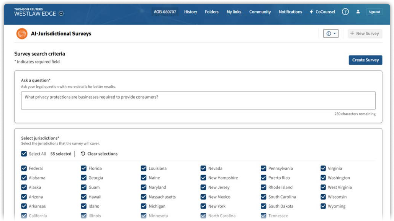 AI Jurisdictional Surveys screenshot