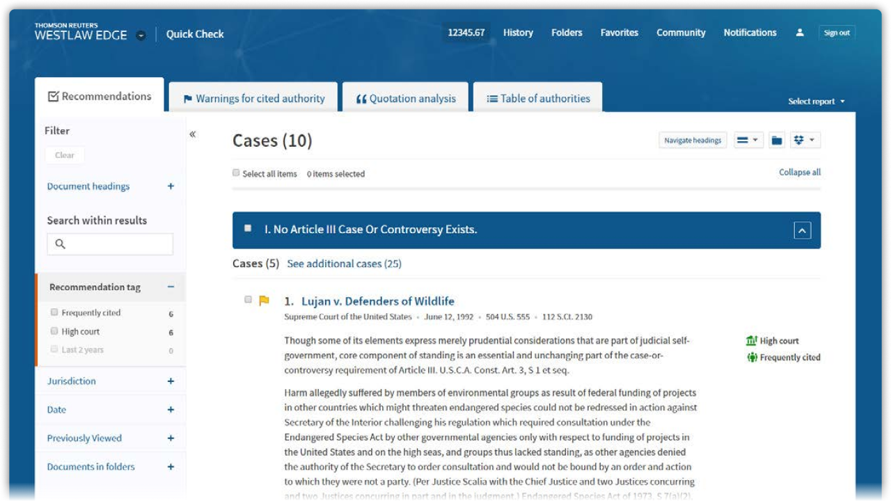 Quick Check screenshot